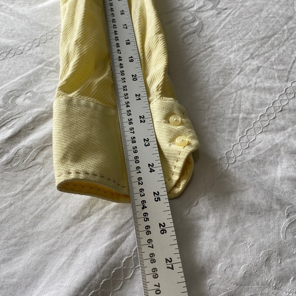 Daniel Hechter Paris Men's Yellow Button Up Long Sleeve Dress Shirt Size Large - Picture 10 of 12